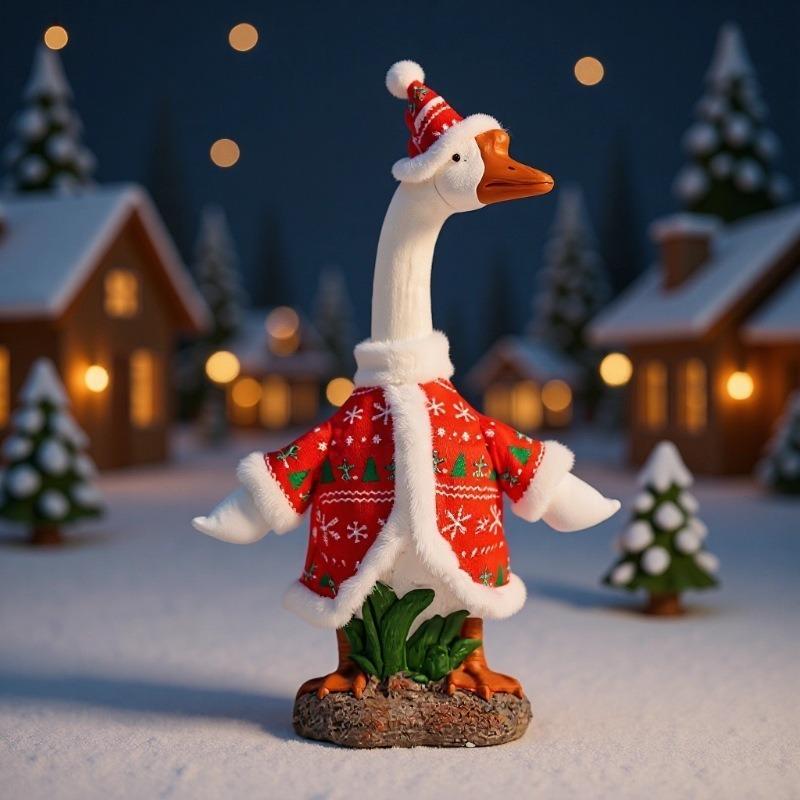 Christmas Santa Coat for Porch Goose Decoration