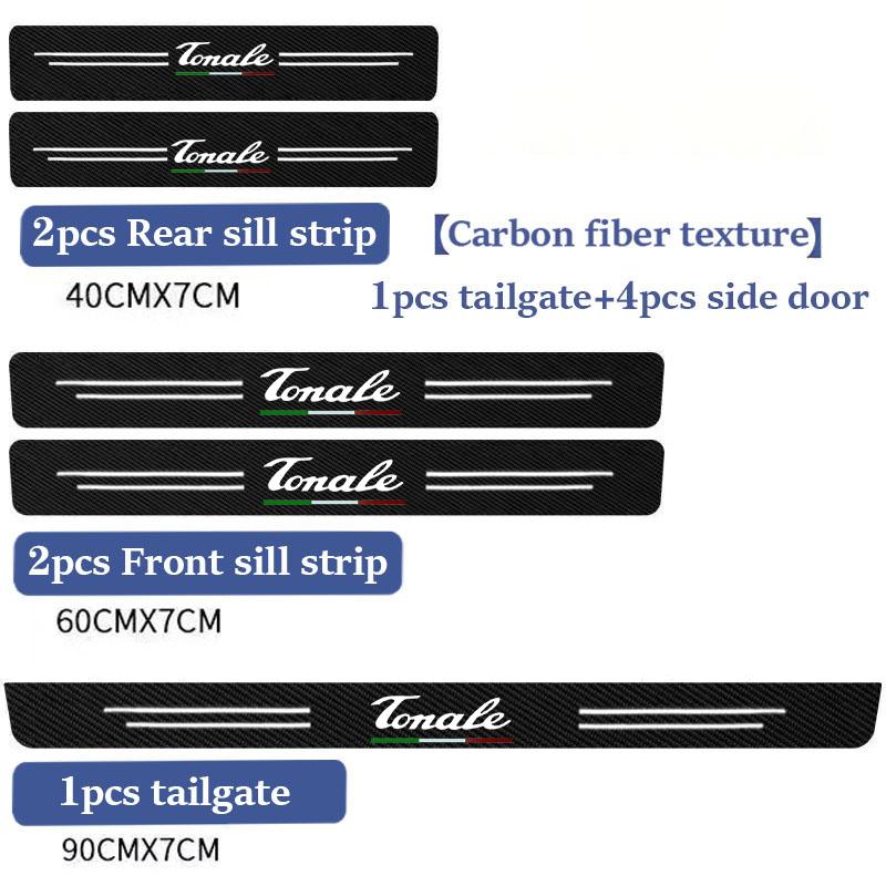 JCYEV1 Car Carbon Fiber Threshold Protective Film Anti Scratch Waterproof Car Stickers Decoration For Alfa Romeo Tonale Car Accessorie