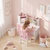 Kids Desk and Chair Set for 5-12 Years Old with Bookshelf, Pen Holder, Adjustable Tablet Stand, Pink