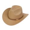 Women Men Western Cowboy Hat, Wide Curved Brim Felt Cowgirl Hat, Vintage Jazz Riding Hat, Removable Hat Belt, Head Circumference 56‑58cm
