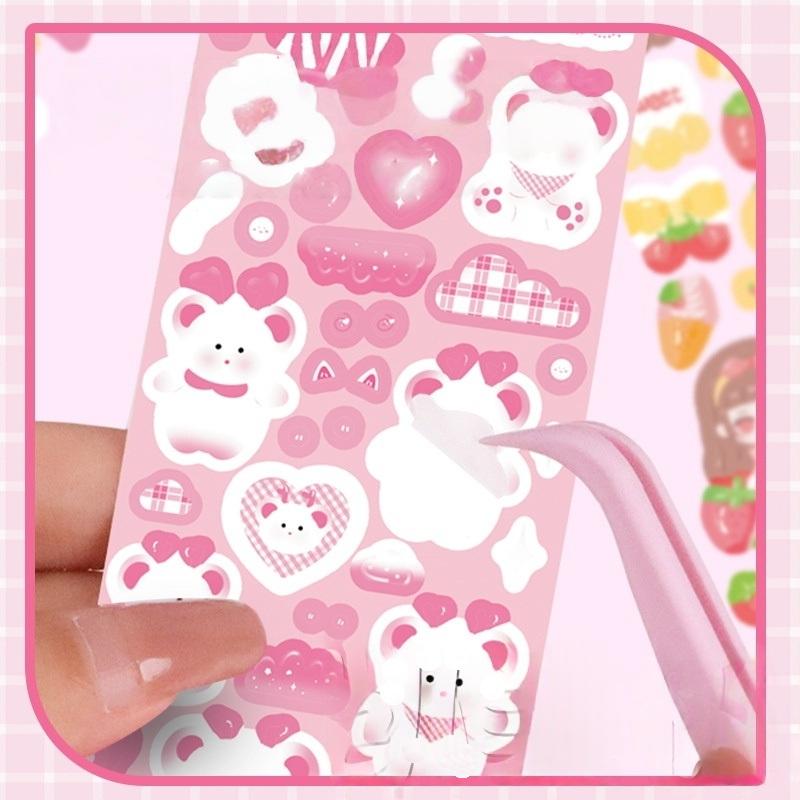 100 Sheets Cartoon Collage Laser Student Diy Decorative Scrapbooking Journals Stationery Supplies Kawaii Handbook Stickers