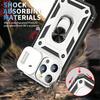 For iPhone 15 Pro Max Kickstand Case Card Holder PC+TPU Phone Cover with Sliding Camera Protection