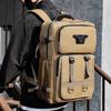 Fashion New Men's Multi-functional Canvas Backpack Waterproof Lightweight Travel Backpack Outdoor Breathable Wear-resistant Sports Backpack