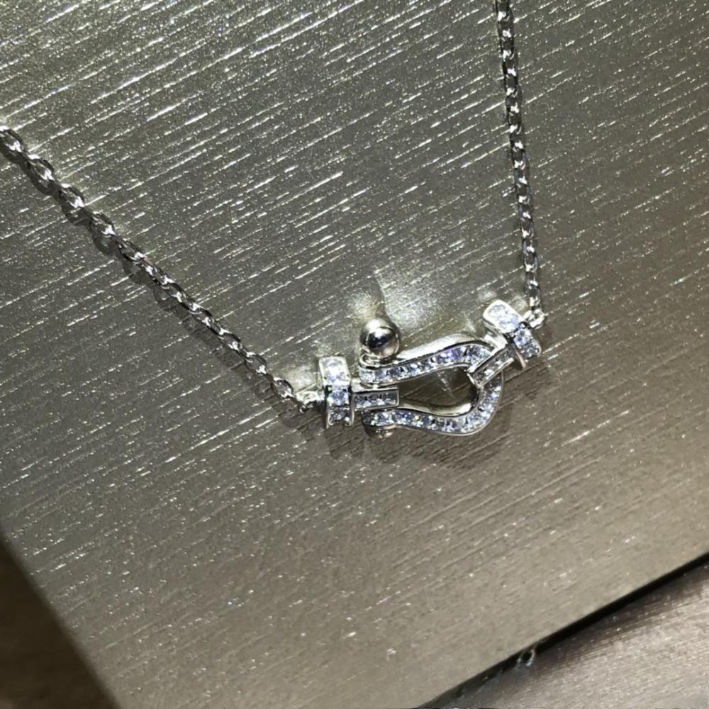 Mini Diamond Horseshoe Buckle Necklace Medium Gypsy Nautical Buckle
