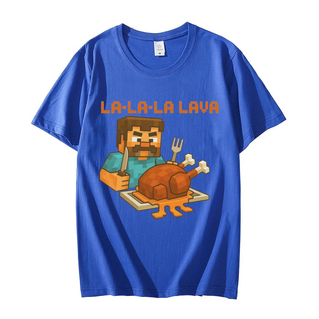 La-La-La Lava Chicken Jockey Funny Meme T-shirt Men Women Clothing Y2k Fashion Cartoon T Shirts Summer Casual Cotton T-shirts