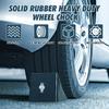 2 Pack Solid Rubber Wheel Chocks for Travel Trailer RV Campers Truck, Heavy Duty Tire Blocks & Parking Stoppers, Non-Slip Wedge for Car Boat & ATV,