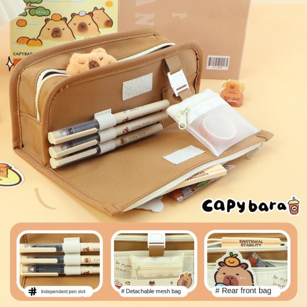 Large-capacity Capybara Pencil Case Storage Box Capybara Pencil Bag Capybara Pen Pouch  Stationery