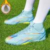 Professional Soccer Shoes Men Anti-slip Lace-up High Top Plush Long Studs Sports Shoes Men Grass Super Light Football Boots Men