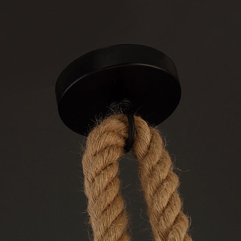 Vintage Retro Industrie Loft Hanf Seil Halter Decke Anhänger Licht Lampe Cafe Restaurant Retro Kronleuchter