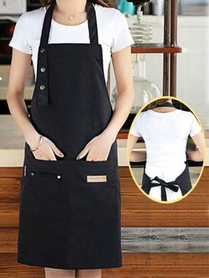 1 Stück Küchen-Wasserdichte Ölbeständige Schürze für den Heimgebrauch, Schürzen mit Taschen, Polycotton Fleckenabweisende Küchenschürzen, Kochschürzen