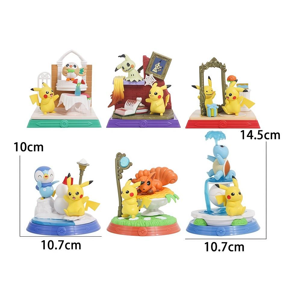 6-Style Anime 30Th Anniversary Pok  Mon Commemorative Edition Action Figurine Pikachu And Its Friends  Model Doll Plaything Gi
