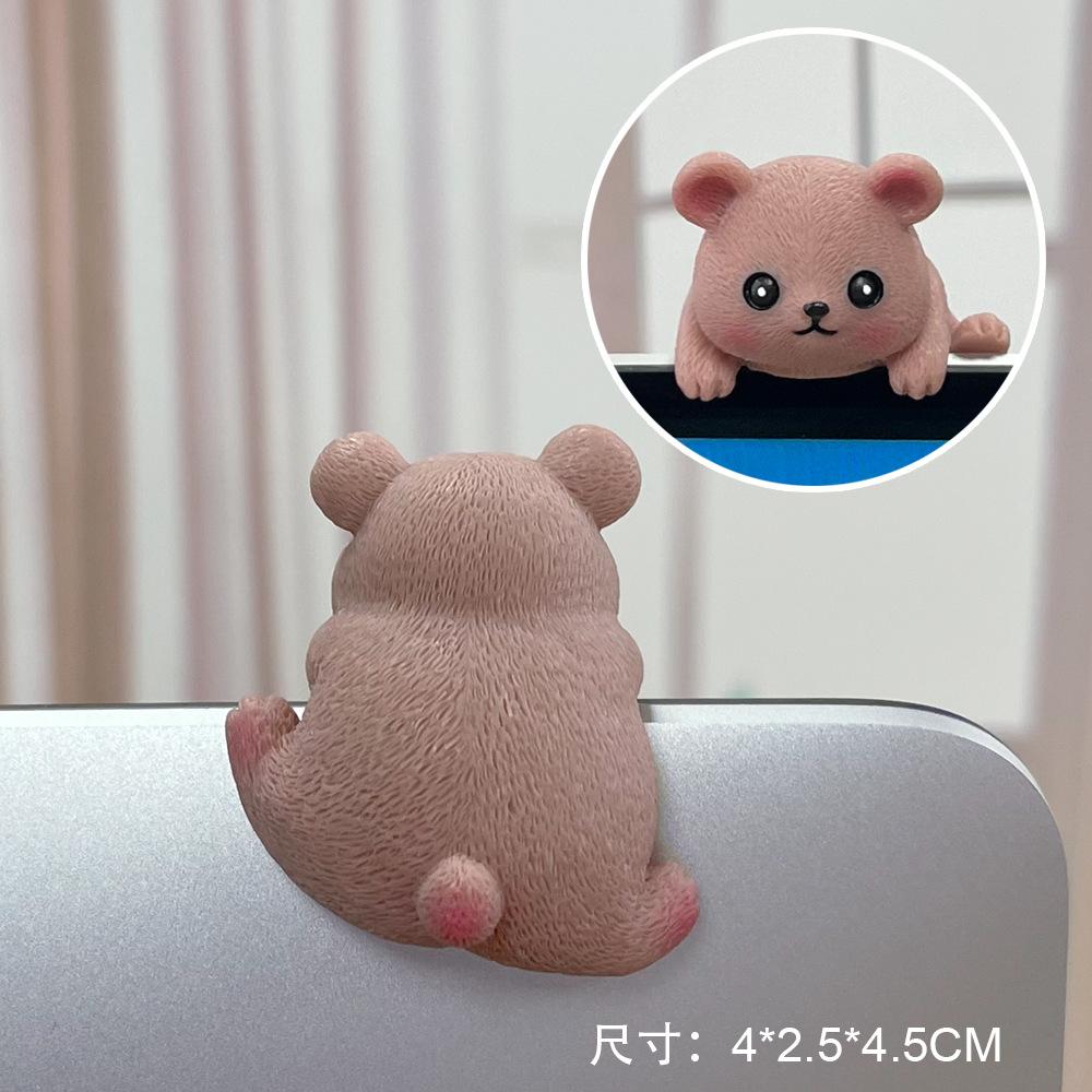 Monitor Decoration Cute Cartoon Animal Car Ornament Auto Interior Dashboard Computer Monitor Screen Accessories For Gifts