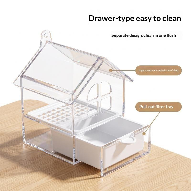 Hanging Parrot Feeder Prevent Scattering Bird Feeding Bowl Multifunction Bird Bath Parakeet Bathtub Bird Cage Accessories