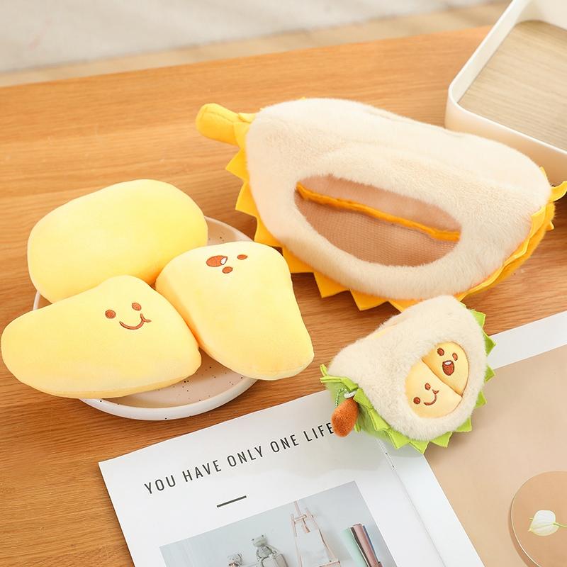 16~30cm Cute Plush Durian Design Doll Creative Tearable Toy Decoration Gifts Pillow Cartoon Fruits Soft Birthday Gift