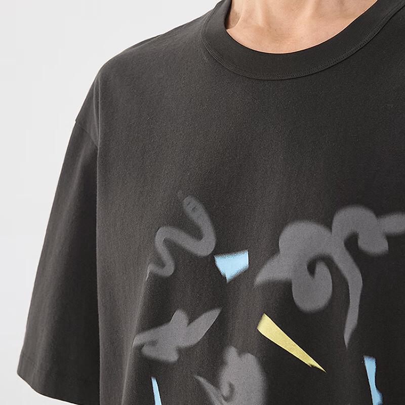 JNBY Spring/Summer Traditional Print Loose Cotton T-Shirt
