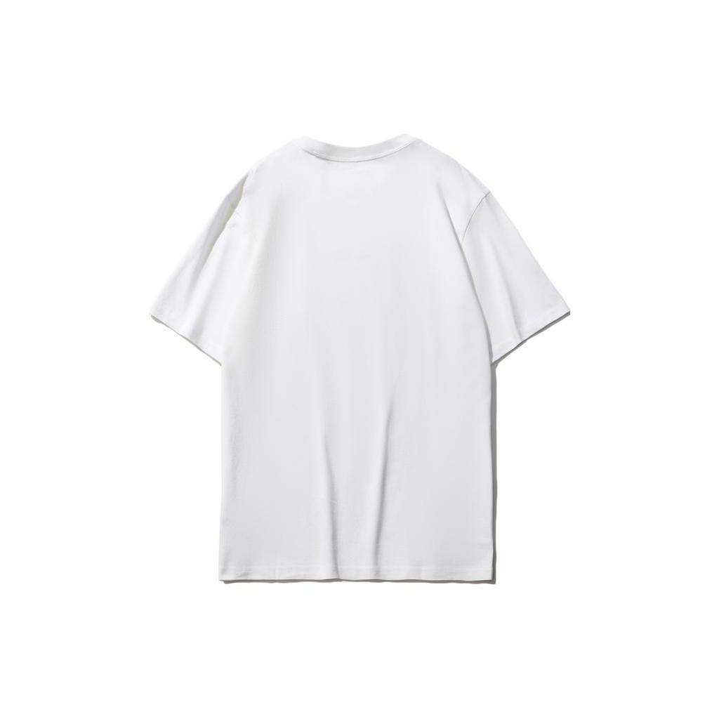 Li Ning Letter Logo Print Slim Fit Short Sleeve T-Shirt Unisex Tops White ATST631-2