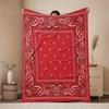Rote Bandana Flanelldecke - Ultra-weiche Ganzjahres-Kuscheldecke, maschinenwaschbar für Camping/Sofa/Bett/Büro, stilvolle Dekoration