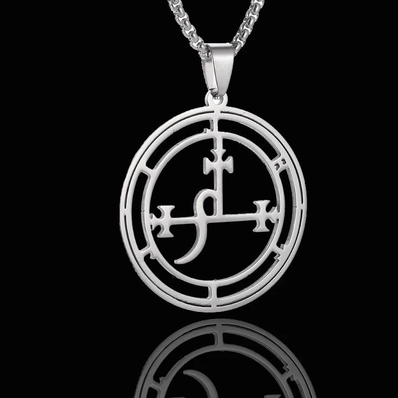 Demon Seal Necklace Satan Lilith Pendant Pagan Witchcraft Magic Amulet Jewelry for Men