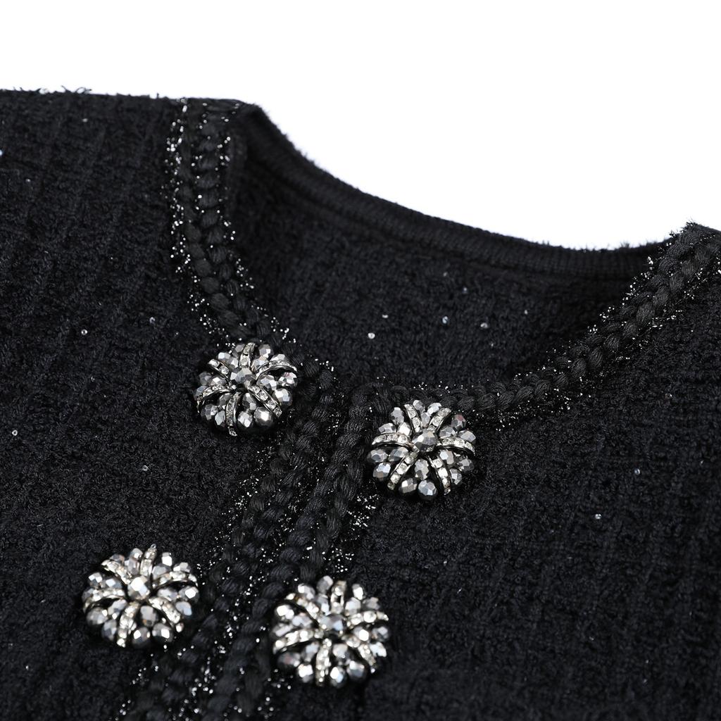 High-end quality spot spring and autumn new knitted Internet celebrity flower long-sleeved top jacket + trousers suit women 25252