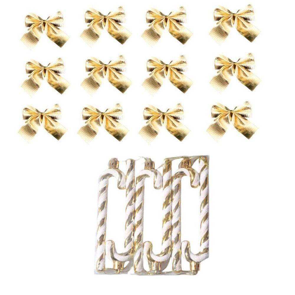 Glitter Christmas Tree Decorations Bows DIY Ornaments Christmas Party Decor Bowknot Design Hanging Decorations Kids Decoration