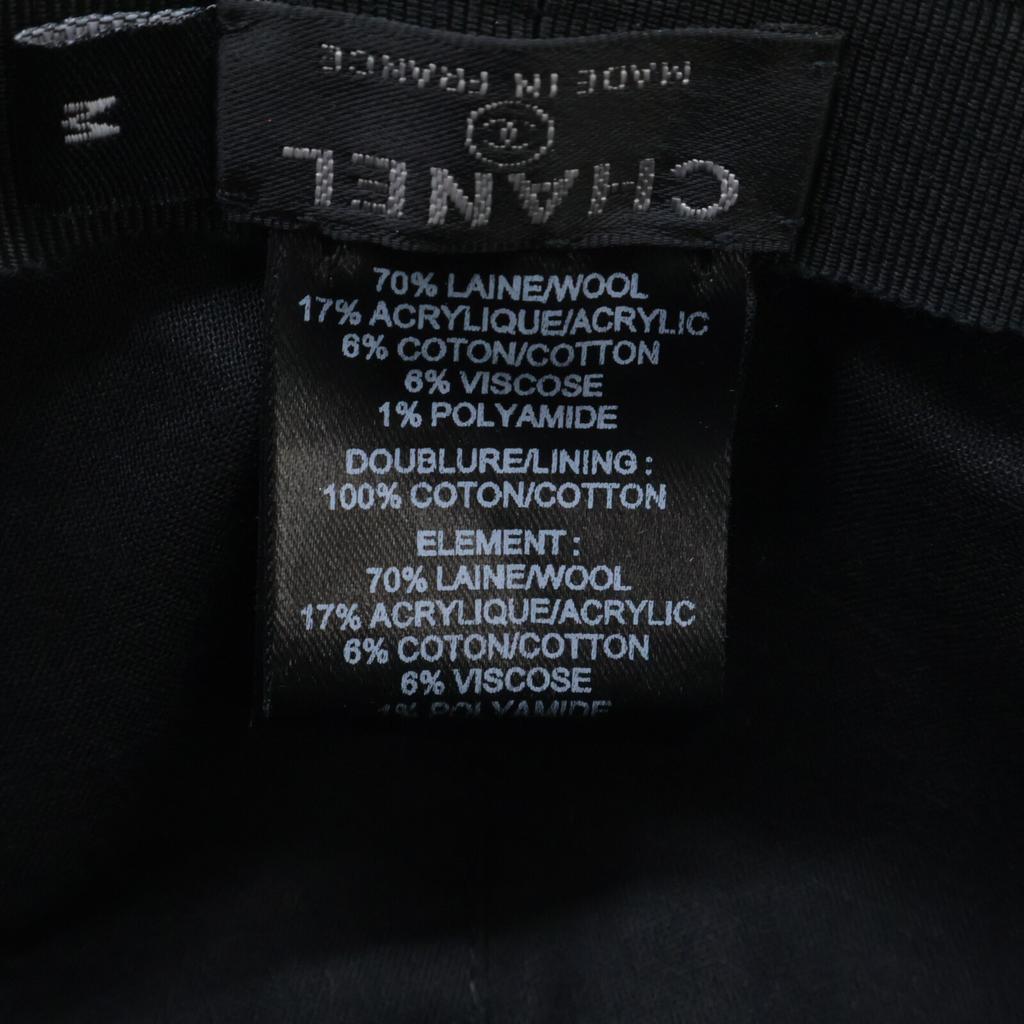 Chanel 22AW AA8562 CC Logos Tweed Cap Hat M NavyUsed