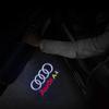 2026 Hot 2/4PCS car door LED laser logo projector allroad Sline is suitable for Audi QUATTRO brand new welcome light tricolor logo badge.