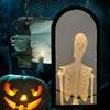 Yousheng Halloweenowe Lustro Ducha LED Nawiedzone Lustro z Hologramem Szkieletu na Halloweenowe Materiały Imprezowe Dekoracja Wewnętrzna Sypialni Kuchni
