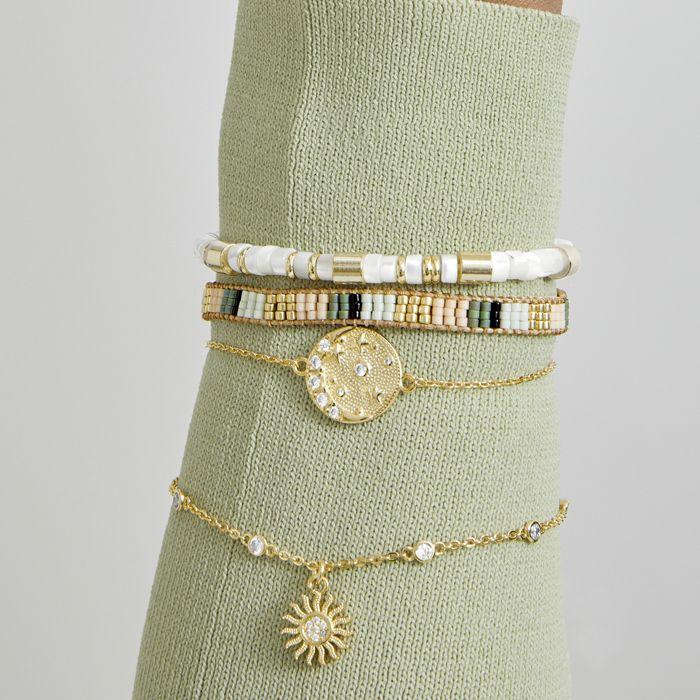 Bracelet - Luxenter - Lukshu - finition or jaune 18K - Cristal multicolore - Fermoir nœud