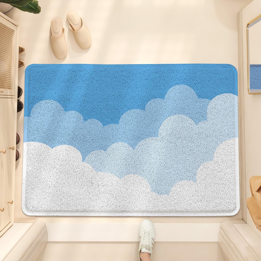 

Маленький свежий коврик для пола Ins, входная дверь, грязеотталкивающий, проволочное кольцо, домашняя входная дверь, скребущий пыль, пылезащитный, противоскользящий коврик для ног 45*75cm