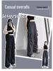 Women's French Windproof Wide-Leg Pants for Spring/Autumn: Casual, Loose, Petite Fit, Ideal for Mountaineering and Sports.