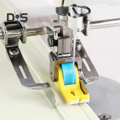 Rolled Hem Presser Foot for Sewing Machine Invisible Zipper Guide Hem Presser Foot with Roller Hemmer Foot for Home Industrial Sewing