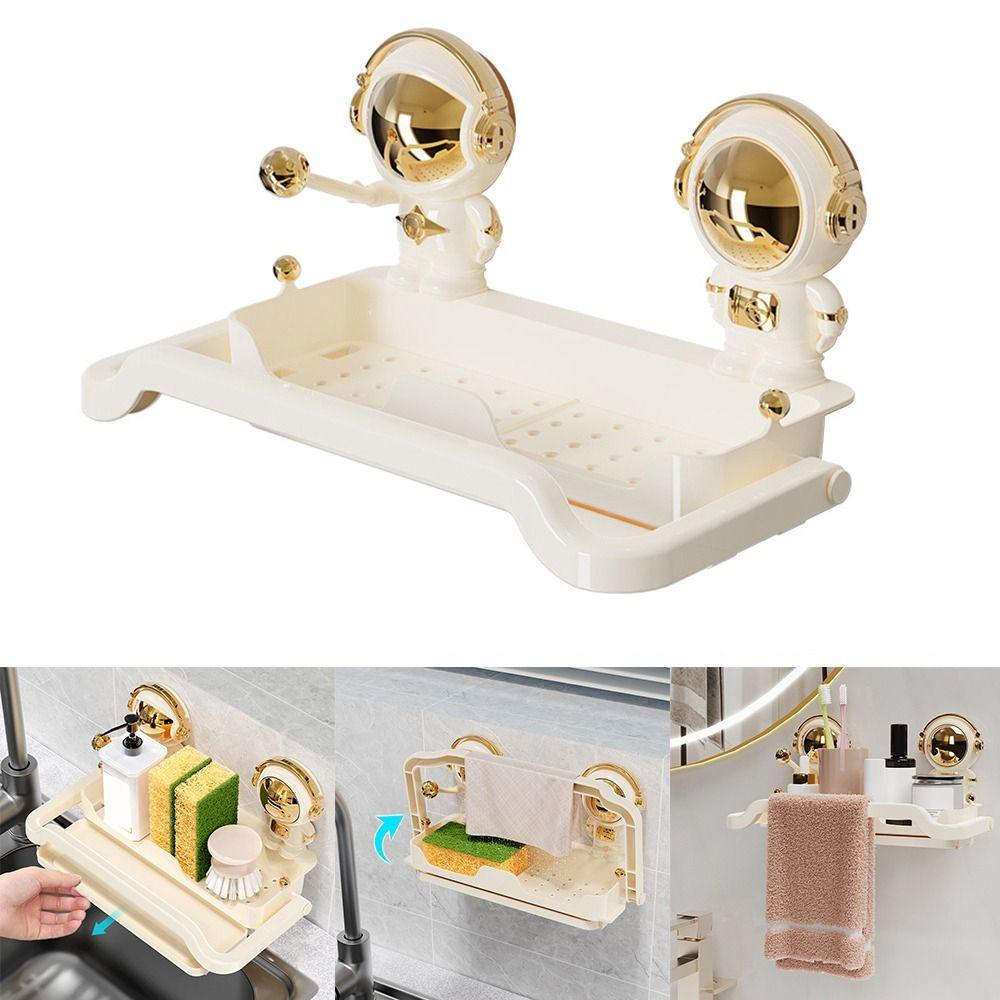 

Rag Organizer Suction Cup Rag Holder Sponge Storage Rack Kitchen Bathroom Shampoo Shelves
