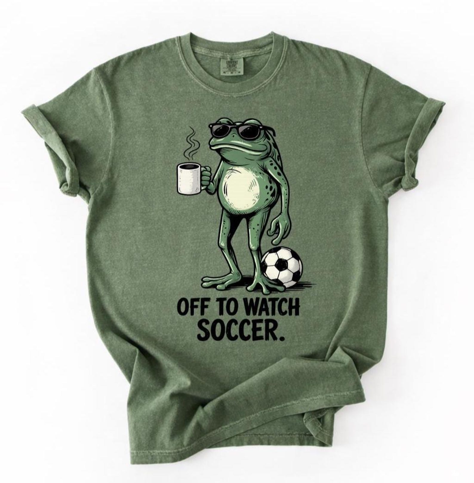 Soccer Mom Frog Shirt, Comfort Colors Off To Watch Soccer T-shirt, Funny Frog Shirt, Frog T-Shirt, Funny Frog Shirt Women, Frog Coffee Shirt 3XL