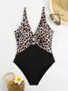 2025 Sexy Leopardenmuster Übergröße Rückenfreier Damen-Einteiler Badeanzug