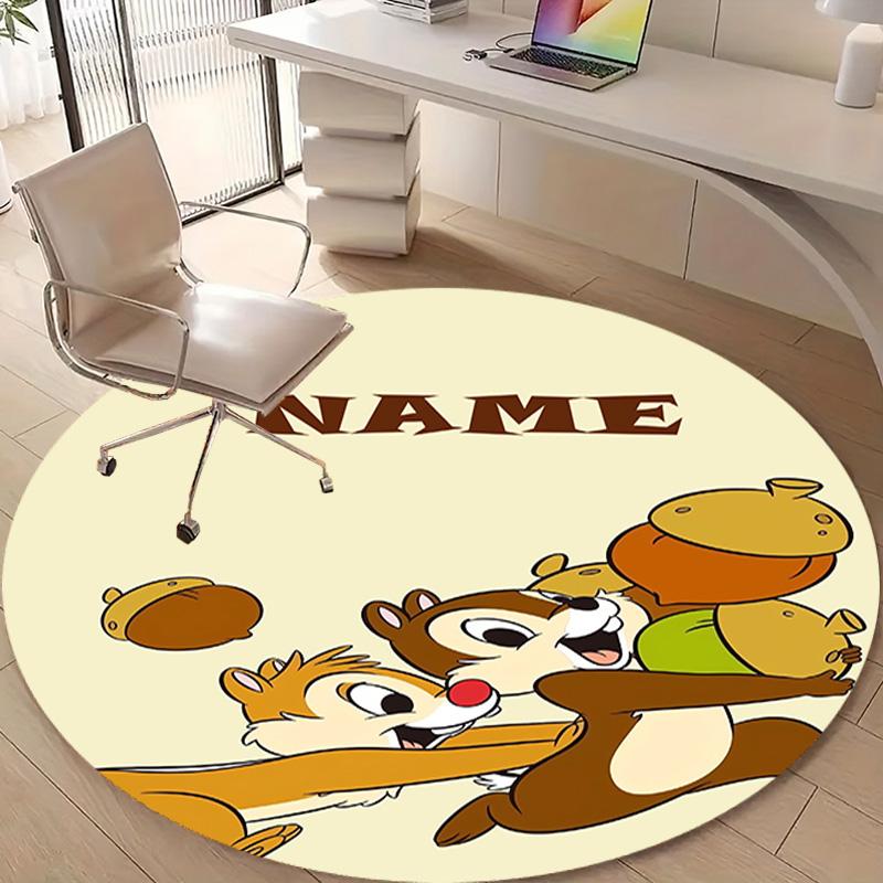 Personalized C-Chip 'n' Dale Round Chair Office Rug - Perfect for Mat, Office Chair & More - Ideal Gift for Birthdays and Holidays