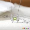 Butterfly Natural Crystal Stone Pendant S925 Sterling Silver Necklace Women's High-end Peridot New Chinese Jewelry Fashion Gift