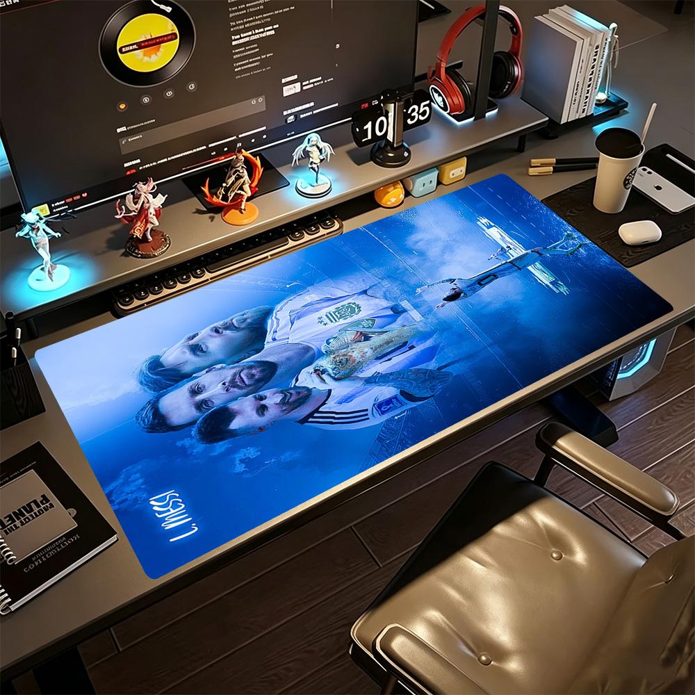 Football Messi Large Mouse Pad Gamer Mousepad Office Mouse Mats Non-Slip Rubber Base Office Desk Accessory