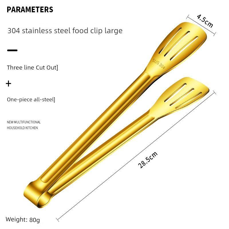 304 Stainless Steel Clip Food Clip Fried Steak Pancake Commercial Barbecue Clip Bread Barbecue Food Food-Grabbing Device Kitchen