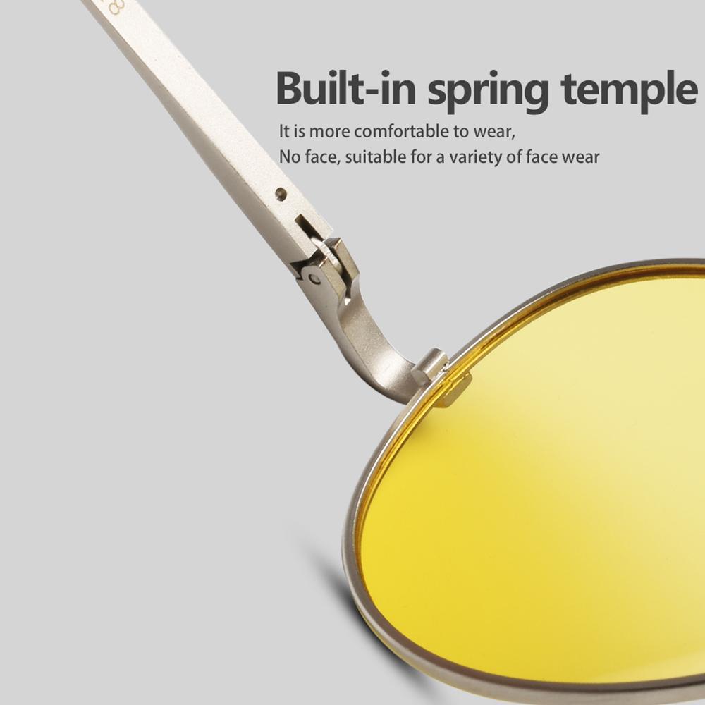SONNENBRILLE VEITHDIA Gelbe Nachtsichtbrille für Herren, blendfreie Fahrerbrille für Männer, Pilotenbrille, polarisierte Sonnenbrille für Männer und Frauen V0922