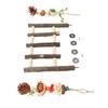 Parrot Hanging Toys Relieve Boredom Interactive Safe Wooden Parrot Hanging Ladder and Chewing Toys