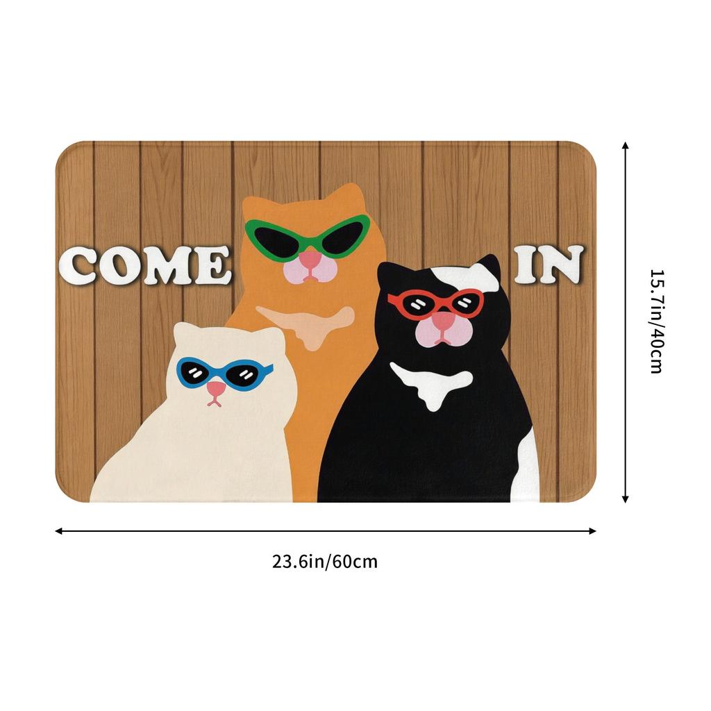 Fun Cat Come In Doormat Anti-Slip Kitchen Bath Mat Garden Garage Door Floor Entrance Carpet Rug