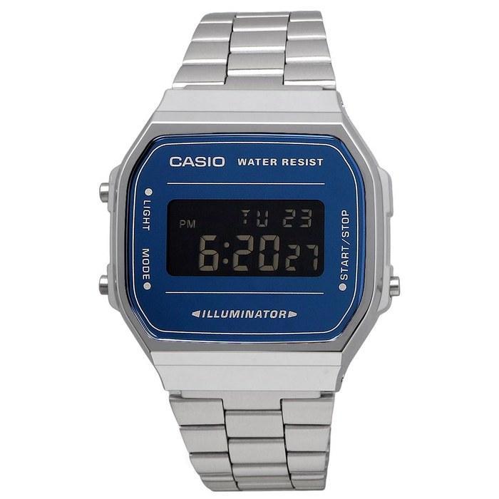 Casio Standard A168WEM-2B Digital Watch (Silver/Dark Blue)