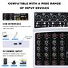 BOMGE DJ Audio Mixer with 48V Phantom 5V Power and 99 DSP Echo Effects for Live and Podcasts 6-Channel MP3, USB, Bluetooth, Power, Supply,