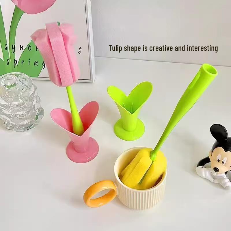 Large Sponge Replacement Brush Set for Milk Bottles and Cups - Thickened Kitchen Cleaning Tool.