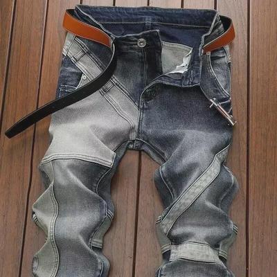Men's Retro Skinny Motorcycle Jeans - High-End Spring/Autumn 2023