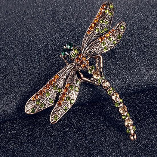

New Fashion Jewelry Women s Vintage Noble Dragonfly Crystal Scarf Pin Brooches