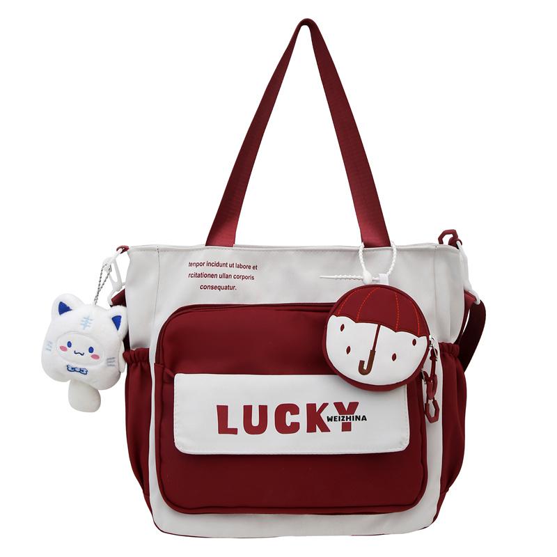 

Сумка на плечо для учащихся начальной школы, женская большая сумка, большая вместительная сумка для книг красный