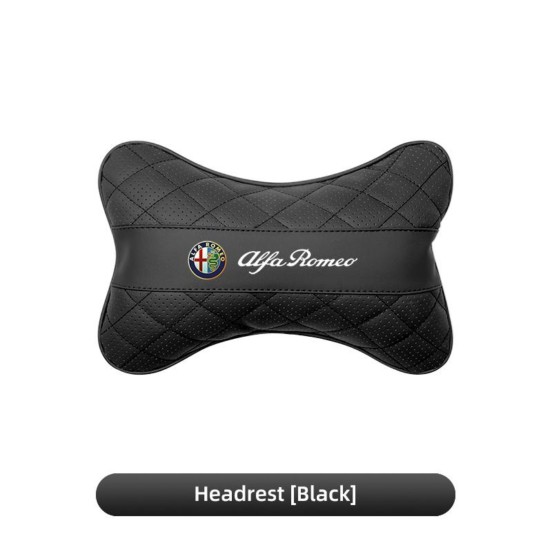 Car Leather Seat Headrest Neck Pillow Support Soft Cushion For Alfa Romeo 156 159 Giulia MiTo 147 Stelvio 4C 8C Giulietta Disco