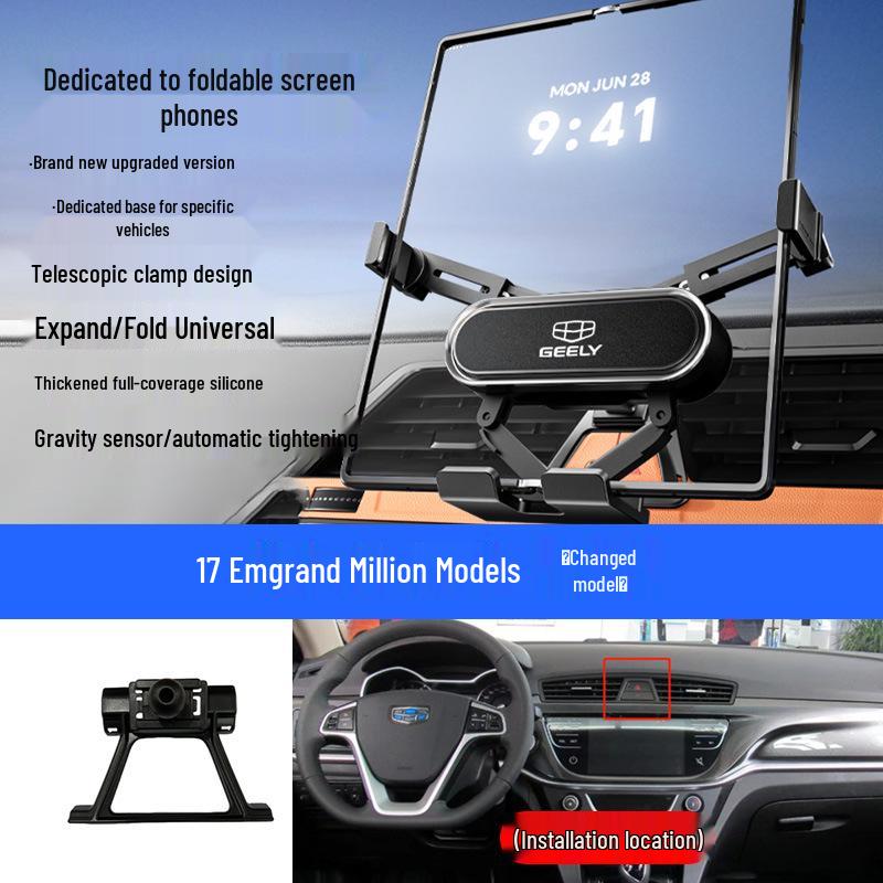 Custom Foldable Phone Holder for Geely Models: Emgrand, Boyue, Vision X1/X6, Jiaji, Binyue, Xingyue L, Xingyuan