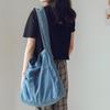 Washed Denim Bag Large Capacity Messenger Bag Student Bag Women Canvas Bag Simple Shoulder Bag
